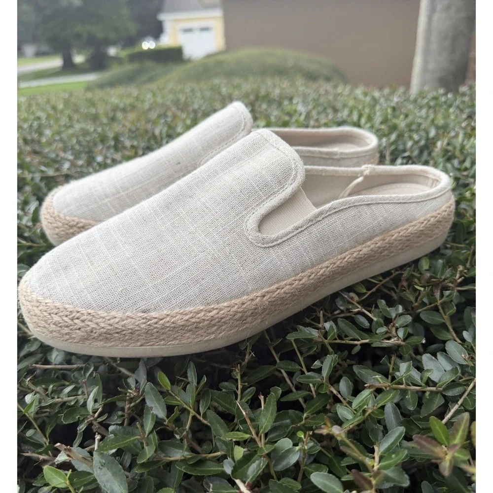 Esprit Neema Espadrille Mule Size 9.5M Natural Linen Summer Slide Casual‎ Shoe
